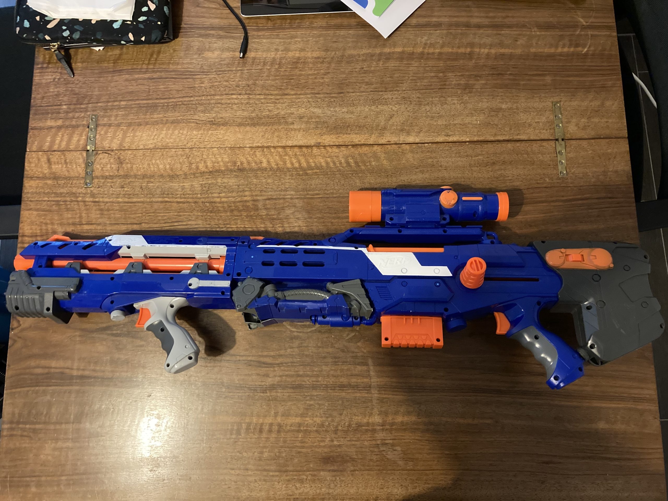 Nerf sniper - 50x19x7,5 cm - 20 fléchettes nerf - bleu